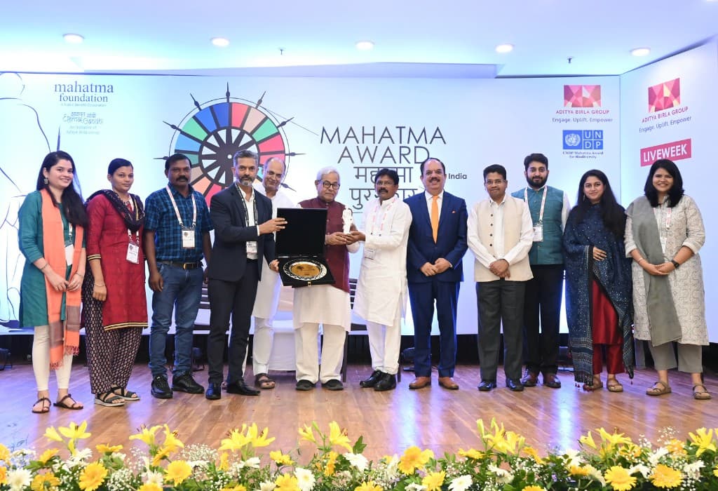 WCT team receiving the UNDP Mahatma Award for Biodiversity 2023 in September 2023.