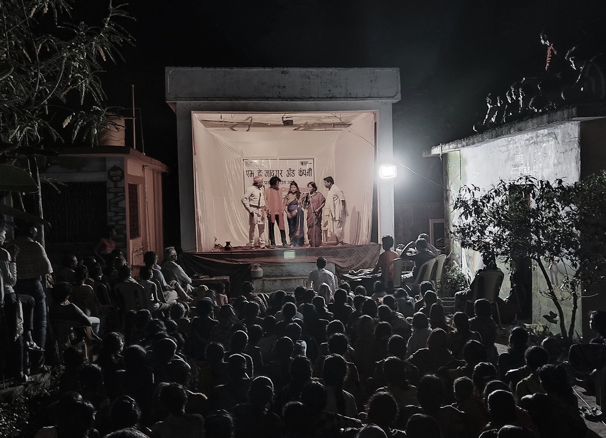 A street play programme organised by WCT to create awareness in a village located in the Kanha-Pench tiger corridor.